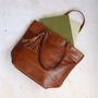 Leather Shoulder Bag Tote With Tassel, thumbnail 3 of 6