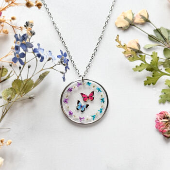 Butterfly Flower Wreath Necklace, 2 of 7