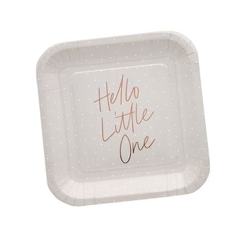 10 Hello Little One Neutral Baby Shower Plates, 2 of 2