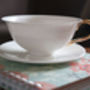 Porcelain Teacup With Flowers And Gold Handle, thumbnail 7 of 12