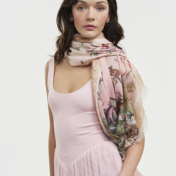 Pink Woodland Scene Long Scarf, 2 of 7