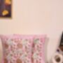 Pink Coneflower Block Printed Cushion Cover Set Of Two, thumbnail 1 of 3