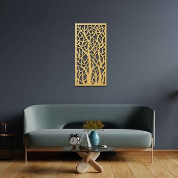 Handmade Wooden Tree Silhouette Wall Art For Bedroom Or Living Room, 4 of 9