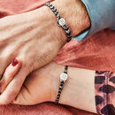 Anna Silver Friendship Bracelet In Gray Illusion main image 1