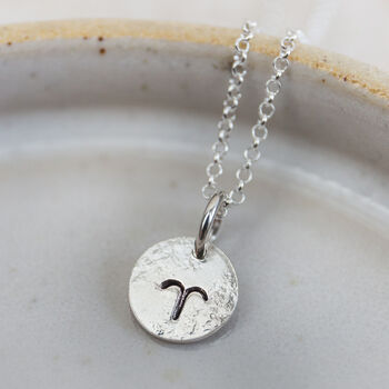 Sterling Silver Dinky Zodiac Sign Pendant, 3 of 12