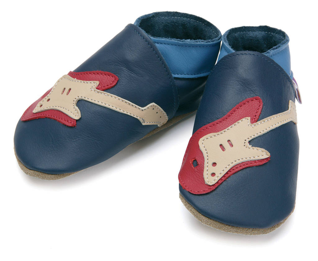 Boys Soft Leather Baby Shoes Guitar 