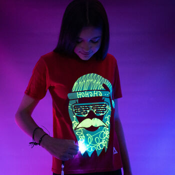 Cool Santa Interactive Glow In The Dark T Shirt, 5 of 7