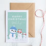 Daddy Christmas Card Personalised With Cute Snow People, thumbnail 1 of 4