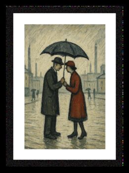 Couple In The Rain Lowry Style Framed Art, 2 of 2