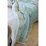 Turquoise Floral Indian Block Printed Cotton Bed Quilt, thumbnail 4 of 5