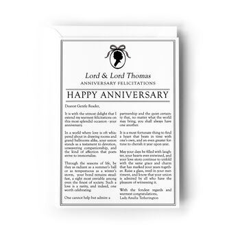 Bridgerton Inspired Anniversary Card, 2 of 2
