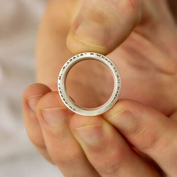 Secret Message Personalised Silver Band Ring, 2 of 11