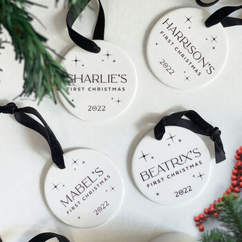 Personalised Baby's First Christmas Tree Decoration, 5 of 9