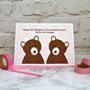 'Bears' Personalised Twin Girl New Baby / Birthday Card, thumbnail 1 of 4