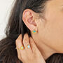 Turquoise December Birthstone Gold Plated Fan Earrings, thumbnail 2 of 4