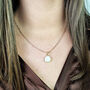 White Topaz April Birthstone Gold Plated Charm Necklace, thumbnail 3 of 7