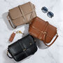Personalised Custom Embossed Soft Faux Leather Satchel Cross Body Bag, thumbnail 1 of 8