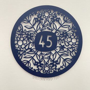 Personalised 45th Wedding Anniversary Paper Cut, 5 of 8