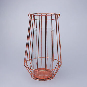 G Decor Geometric Copper Candle Holder With Glass, 5 of 5