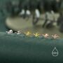 Extra Tiny Pterosaurs Flying Dinosaur Internally Threaded Flat Back Earrings In Sterling Silver, thumbnail 5 of 10