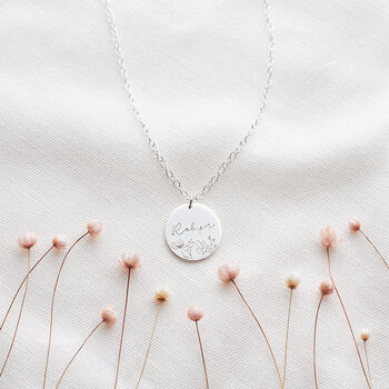 Personalised Floral Name Disc Necklace, 4 of 5