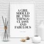 Coco Chanel 'Classy And Fabulous' Typography Print, thumbnail 1 of 4