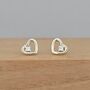 Gold Plated Open Heart With Cz Stud Earrings, thumbnail 1 of 2
