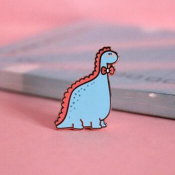 Blue Dinosaur Enamel Pin | Cute Pin Badges, 2 of 5