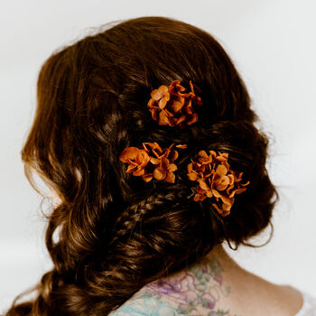 Ophelia Preserved Hydrangea Wedding Flower Hair Pins, 2 of 8