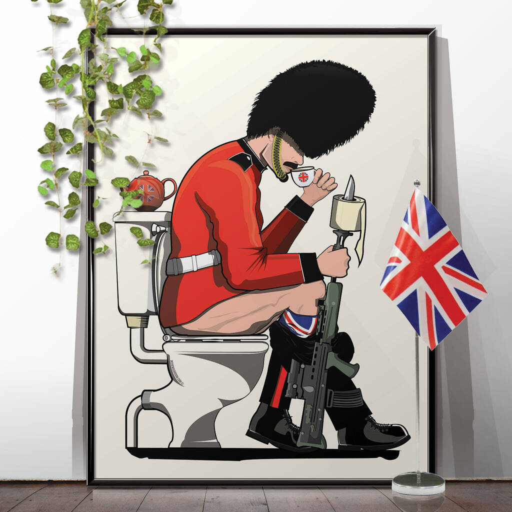 British Soldier Toilet Bathroom Poster Wall Art Print, 1 of 6