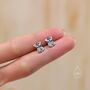 Sterling Silver Schnauzer Dog Stud Earrings In Oxidised, thumbnail 5 of 11