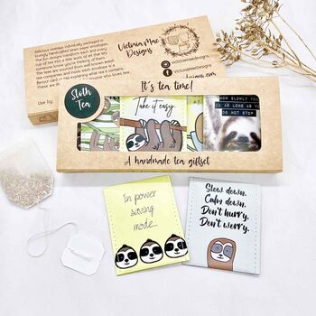 Sloth Gifts: Cute Sloth Tea Gift Set, 6 of 11