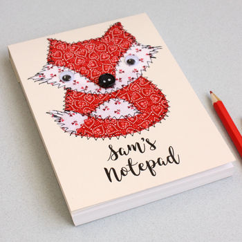 Personalised Embroidered Woodland Animal Notepad, 3 of 8