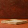 Handcrafted Travertine Square Tray, thumbnail 1 of 2