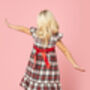 Plaid Poppy Luxury Girls Dress, thumbnail 4 of 4