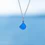 Cornish Sea Glass Pendant Rare Blue, thumbnail 1 of 6