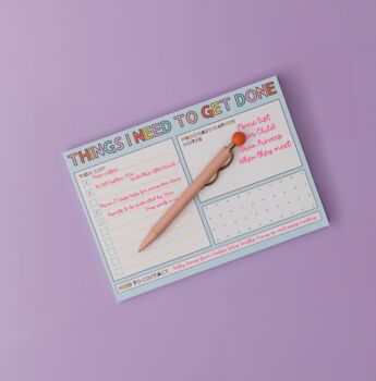 Colourful Daily Things I Need To Get Done Deskpad | Daily Tear Off Notepad, 3 of 5