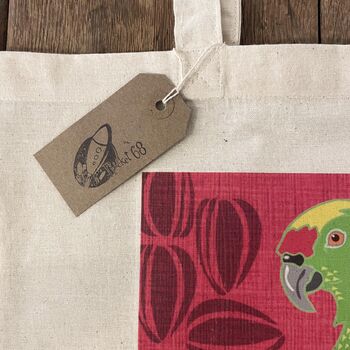 Green Parrot Cotton Tote Bag, 2 of 2