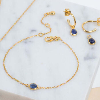 Sapphire And 18ct Gold Vermeil Gemstone Bracelet, 2 of 4