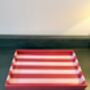 Pink And Red Striped Decorative Tray With Handles, thumbnail 2 of 5