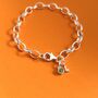 Sterling Silver August Birthstone Initial Charm Bracelet, thumbnail 1 of 3