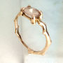 Rose Cut Peach Sapphire Twig Engagement Ring, thumbnail 3 of 5