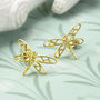 Gold Plated Sterling Silver Dragonfly Stud Earrings, thumbnail 4 of 5