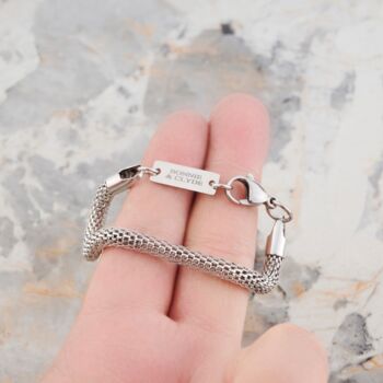 Foxtail Mens Bracelet Silver 5mm Personalised Gifts, 3 of 12