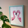 Flamingo Lovers Art Print, thumbnail 3 of 5