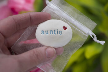 'Auntie' Keepsake Letterbox Gift Pocket Pebble, 2 of 2