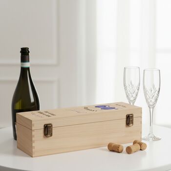 60th Birthday Hinged Wooden Bottle Gift Box, 2 of 3