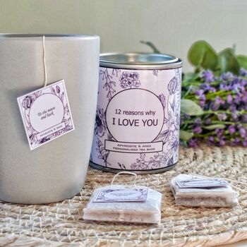 12 Reasons Why I Love You Personalised Tea Gift Set, 3 of 4