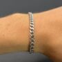 Personalised Name, Date, Symbols Cuban Link Chain Bracelet, Curb Chain, thumbnail 1 of 10