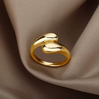 Minimal Open Curve Adjustable Gold/S Ilver Ring, 3 of 3